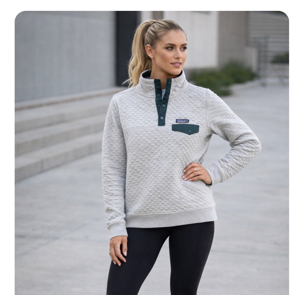 Patagonia Organic Cotton Quilt Snap-T Sweatshirt Sz L Price Firm!